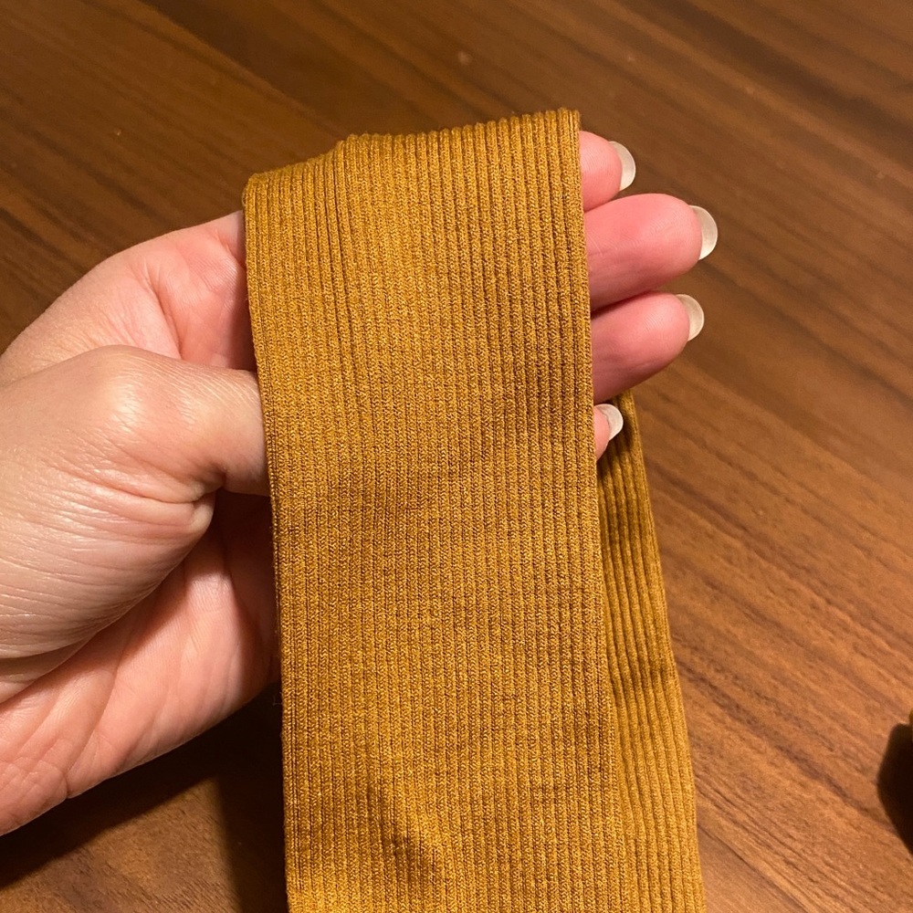 a new day Mustard Ribbed Top - Picture 3 of 3